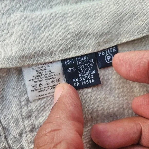 Liz Sport Petite Women Blazer Coat Jacket Linen Blend Size M Petite - Picture 12 of 12